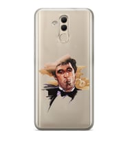 Huawei Mate 20 Lite Uyumlu Tony Montana Scarface Desenli Şeffaf Telefon Kılıfı