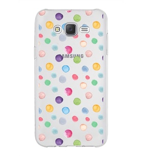 PrintiFy Samsung Galaxy J7 Core ile Uyumlu 1mm Slim Fit Water Color 6 Baskılı Şeffaf  Kılıf