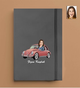 Kişiye Özel Kadın Model 13x21 Gri Defter-24