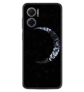 Xiaomi Redmi Note 11E Kılıf Silikon Desen Özel Seri Yalnız Ay 1744