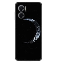 Xiaomi Redmi Note 11E Kılıf Silikon Desen Özel Seri Yalnız Ay 1744