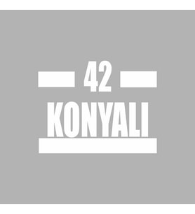 42 Konyalı Araba Sticker siyah 16x9 CM (Beyaz)