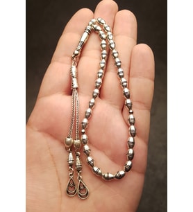 Erkek Arpa Kesim Bilek Boy Metal Tesbih (Gri)
