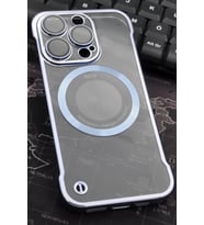 iPhone 14 Pro Uyumlu Mavi Renkli İnce Kenarlı Şeffaf Sert Kapak Kılıf