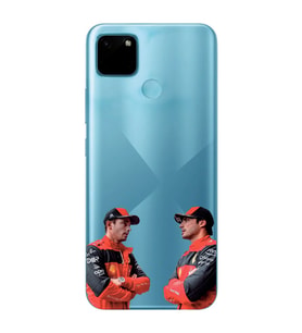 Realme C21Y/C25Y Uyumlu Carlos Sainz ve Charles Leclerc Formula 1 Desenli Şeffaf Kılıfı