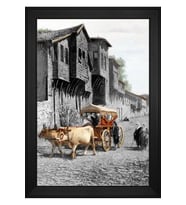 Manzara Temalı Kanvas Tablo 80 x 110 cm Siyah Çerçeve