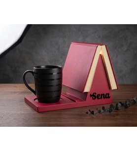 Kişiye Özel Tasarım Kitap Desteği - Masaüstü Kitap Okuma Standı & Kahve Altlığı