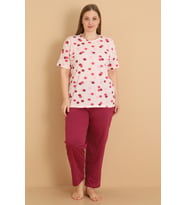Mirano 4505  Kısa Kollu Penye Büyük Beden Kadın Pijama Takımı