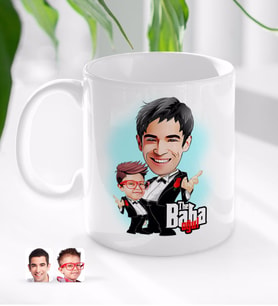 BK Gift Kişiye Özel Godfather Baba Oğul Karikatürlü Beyaz Kupa Bardak-1