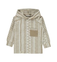 Civil Boys Kendinden Desenli Kapşonlu 2-5 Yaş Sweatshirt - Bej