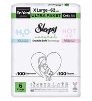 Sleepy Natural Bebek Bezi Double Soft Ultra Paket X Large 62 Adet - Standart