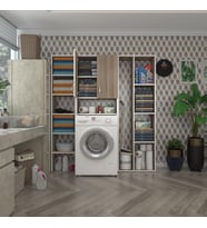 Kenzlife çamaşır makinesi dolabı veronikamega crd 180*156*20 banyo arkalıksız raflı (Karışık)