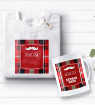 BK Gift Kişiye Özel Dünyanın En İyi Babası Tasarımlı Beyaz Tişört ve Kupa Seti-4 (Model 1)