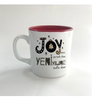 Joyumuz Yerinde Olsun Baskılı Kırmızı Multi Yılbaşı Kupası