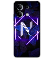 Xiaomi Redmi Note 13 Kılıf HD Desen Baskılı Kılıf - Dark Neon Yaprak N Harfi