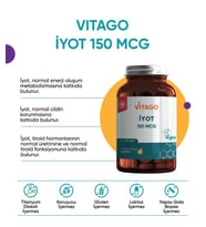 Vitago Premium İyot 150 MCG İçeren Tablet Takviye Edici Gıda 120'li