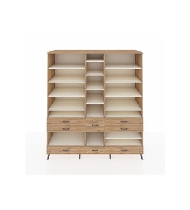 Kronos Dolap 19 Raflı 8 Çekmeceli  220x59x243 Çam-Aytaşı/Çam