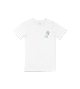 Rick And Morty Cep Logo Tasarımlı Beyaz Tişört