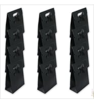 El Geçmeli Karton Çanta 38 x 27 x 15 cm, Siyah - 12 Adet (STD)