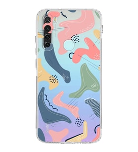 Xiaomi Redmi Note 8  Kamera Korumalı Kapak Abstract Tasarımlı Şeffaf  Kılıf