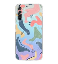 Xiaomi Redmi Note 8  Kamera Korumalı Kapak Abstract Tasarımlı Şeffaf  Kılıf