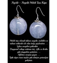 Sertifikalı Anjelit Angelite Melek Taşı Doğal Taş Küpe (Çok Renkli)