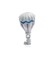 Kadın Uçan Hava Balonu Temalı Gümüş Charm