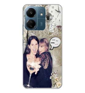 Xiaomi Redmi 13C Uyumlu Lana Del Rey ve Taylor Swift Desenli Şeffaf Telefon Kılıfı