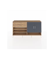 Arges Konsol 4 Raflı 2 Çekmeceli 2 Kapaklı 176x30x99 Çam-Antrasit/Çam