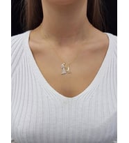 Gelin Damat 18K Altın Kaplama Kolye (Karışık)