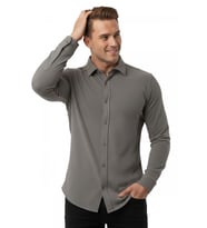 DeepSEA Toprak Slim Fit Örme Kumaş Likralı Erkek Gömlek – Nefes Alan Esnek ve Modern Tasarım 2602604