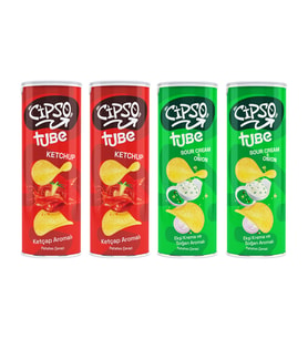 Cipso Tube Ketçap Aromalı ve Ekşi Kremalı Cips 160 gr 4 lü Karma Paket