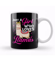 Funny Just A Girl Who Loves Llamas Cute   Lama Kupa Bardak Porselen