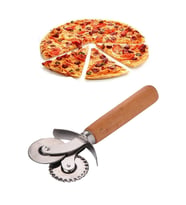 Ahşap Saplı Çelik Bıçaklı Lüx Hamur Pizza Kesici