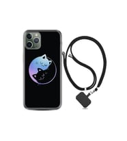 Apple Iphone 11 Pro Max Kılıf Silikon Desen Boyun Askılı Love Cats 1604