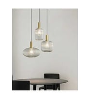 MYLİGHTS RUSTİK  ÜÇLÜ şeffaf CAMLI AVİZE  KASA  40CM  ESKİTME