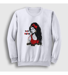 Presmono Unisex Beyaz Goodbye Amy Winehouse Sweatshirt 152021tt