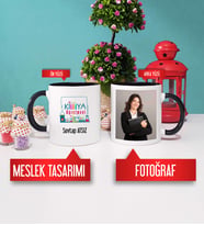 Kimya Öğretmeni Kupa Bardak Siyah Fotoğraflı