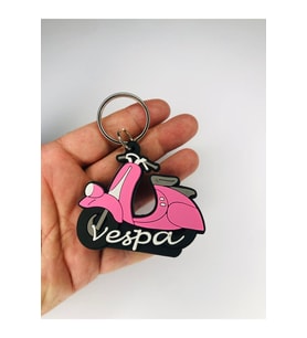 Vespa Motorsiklet Anahtarlık Pembe 8 cm Hediye Anahtarlık veya Çanta Süsü (Çok Renkli)