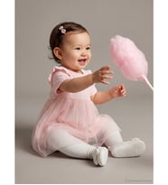 LCW baby Pembe Bisiklet Yaka Kız Bebek Tütü Elbise