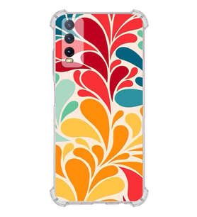 PrintiFy Vivo Y20S Uyumlu Retro Color 5 Baskılı Şeffaf Köşe Korumalı Antişok Kılıf