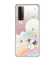 Huawei P Smart 2021 Uyumlu Sevimli Köpek Desenli Şeffaf Telefon Kılıfı