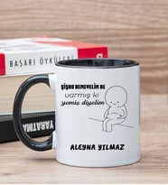 Kişiye Özel Varmış Ki Yemiş Diyelim Esprili Siyah Kupa Bardak