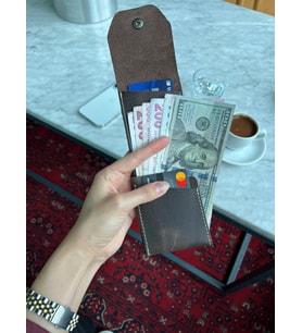 Hakiki Deri Çıtçıtlı Erkek Cüzdan  Nova 5801 (Kahverengi)