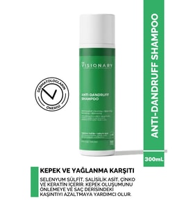 The Visionary Selenyum Sülfit, Salisilik Asit ve Keratin içeren Kepek ve Yağlanma Karşıtı Şampuan 300 mL