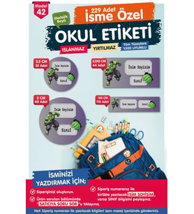 Okul Etiketi Hulk Kalem Defter Etiketi Özel İsim Yazılabilen Etiket Seti - İsim Etiketi-T570-OE42