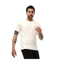 Raru AGNITIO Erkek Pamuklu Ekru Günlük T-shirt