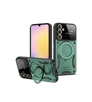 Samsung Galaxy A05s Kılıf Joy Lens Standlı Kapak - Koyu Yeşil