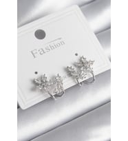 Pirinç Gümüş Renk Zirkon Taşlı Çiçek Model Kadın Küpe 5886 - SSSSSS7926-6961