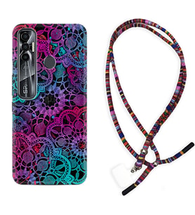 Tecno Spark 6 6 Go 8C 8 Pro 7 7 Pro Kılıf Boyun Asklı Rasta Silikon Colurful Mandala 1667